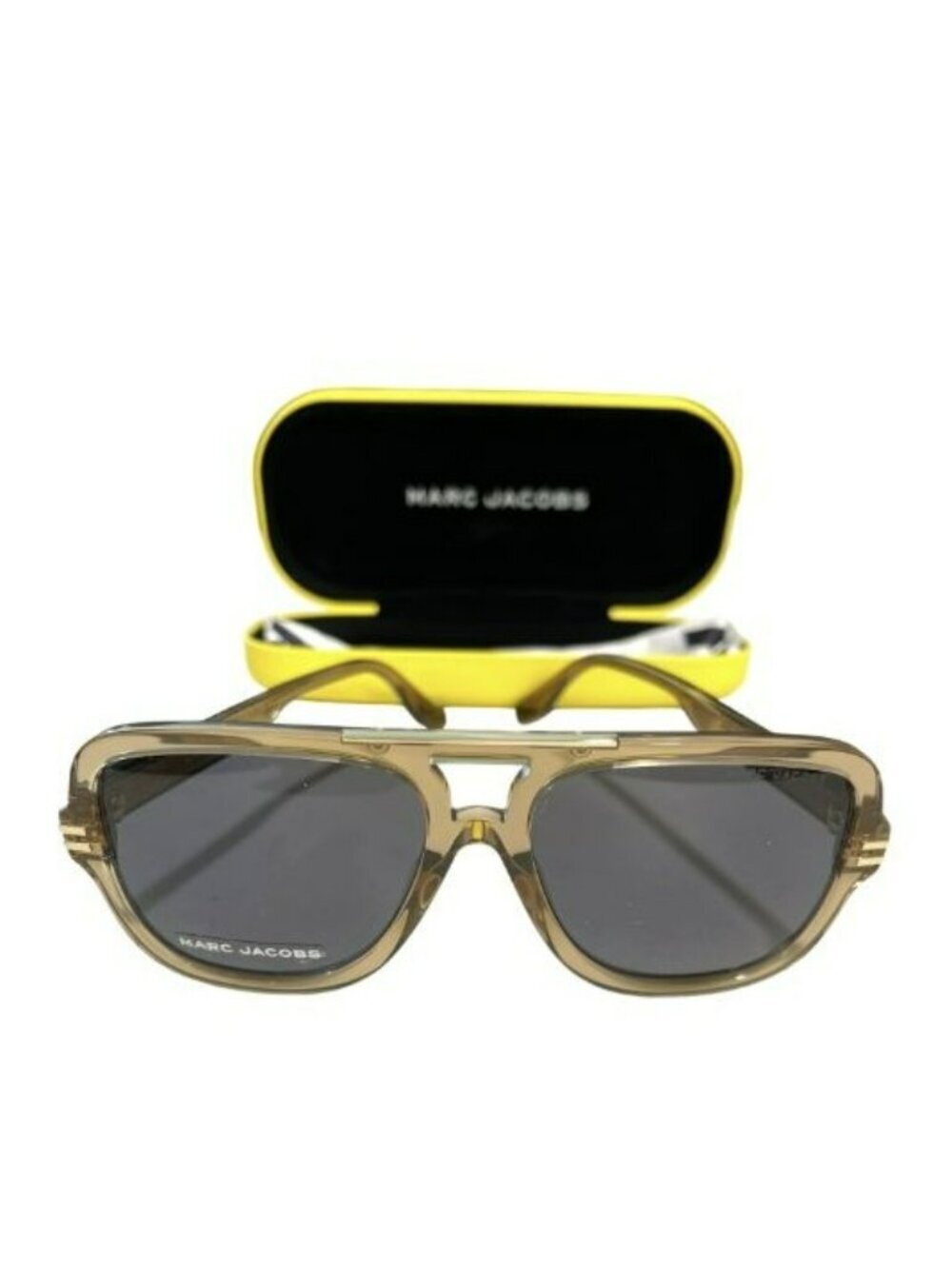 Marc Jacobs Aviator Sunglasses Brown Frame Gray Lenses With Case
